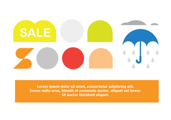 Monsoon Sale Offer Poster Vector Elements - Kostenloses vector #428423