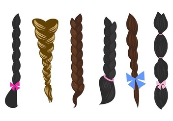 Free Hair Plait Icons Vector - Free vector #428523