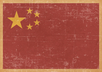 China Flag on Old Grunge Background - vector #428623 gratis