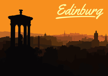 Free Sunset Over Edinburgh Vector - бесплатный vector #428663