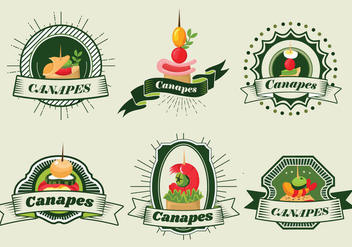 Canapes Food Banner Label Cafe Vector - бесплатный vector #429063