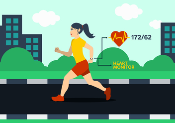 Running Woman Illustration - Free vector #429223