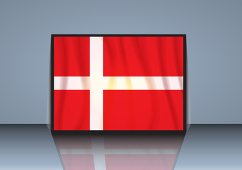 Flag of Denmark with Shadow Vector - Kostenloses vector #429283