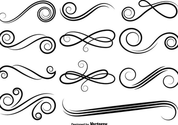 Vector Set Of Swirls - vector gratuit #429523 
