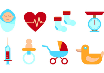 Set Of Maternity Icons - vector #429533 gratis