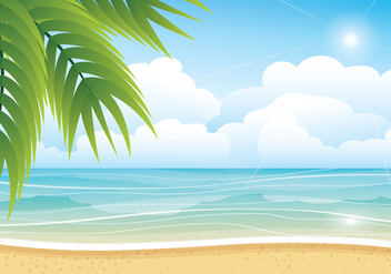 Tropical Summer Beach Vector Background - vector gratuit #429563 
