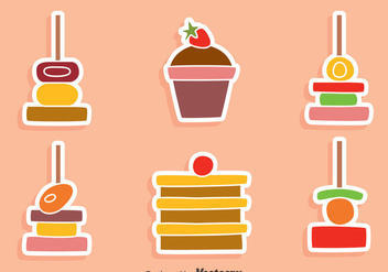 Nice Canapes And Cake Vectors - бесплатный vector #429863