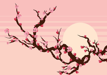 Peach Blossom Branch Free Vector - vector gratuit #429933 