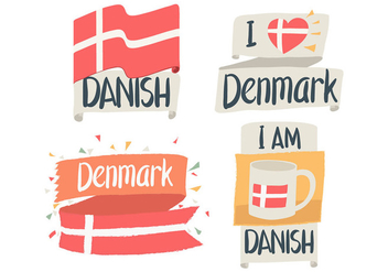 Hand Drawn Danish Flag - vector gratuit #430183 
