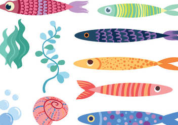 Free Cute Fish Vectors - vector #430463 gratis