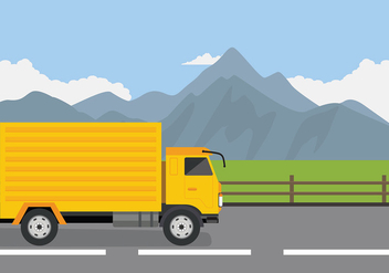 Camion On the Road Free Vector - vector #430493 gratis