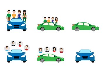 Flat Carpool Sticker Design - vector #430583 gratis