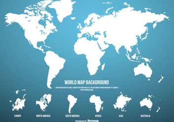 Blue World Map Background - Kostenloses vector #430613