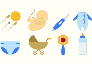 Set Of Maternity Icons - vector #430683 gratis