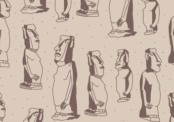 Easter Island Rock Faces Pattern - Free vector #430693
