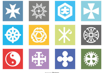 Religious Symbol Icon Set - vector gratuit #430823 
