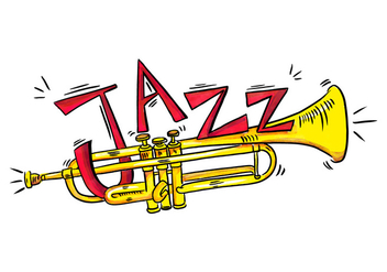 Gold Trumpet Musical Instrument Watercolor Style - vector gratuit #431013 