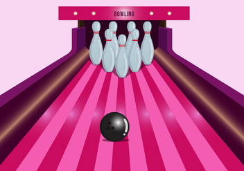 Bright Pink Bowling Lane Vector - vector #431133 gratis