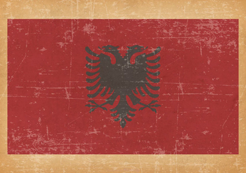 Flag of Albania on Grunge Background - Free vector #431193