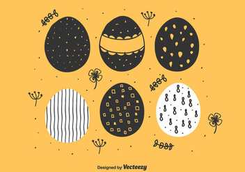 Hand Drawn Easter Eggs - Free vector #431493