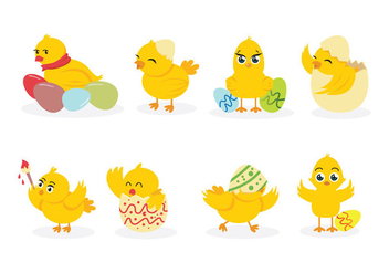 Easter Chick Vectors - Free vector #431823