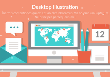 Free Desktop Vector Flat Design Illustration - vector #432003 gratis