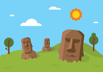 Easter Island Vector Background - vector gratuit #432023 