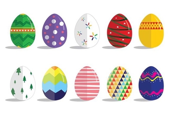 Easter Eggs Flat Design Vectors - Free vector #432133