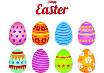 Icons Of Easter Eggs - Free vector #432293