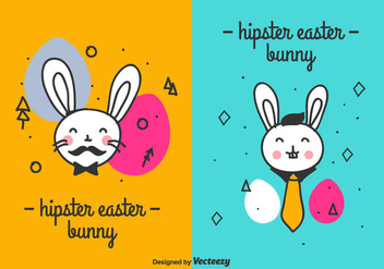 Hipster Easter Bunny Vector - Free vector #432443