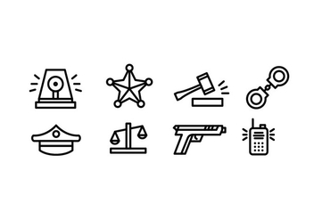Simple Police Vector Icons - Free vector #432503