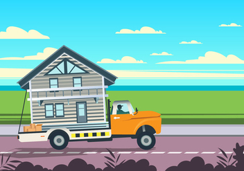 Home On Moving Truck Vector - бесплатный vector #432623
