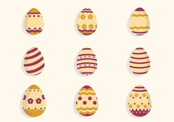 Flat Easter Egg Vectors - Free vector #432633