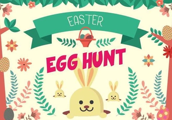 Cute Easter Egg Hunt Poster Vector - Free vector #432703