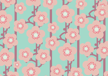 Flat Peach Blossom Pattern - vector gratuit #432763 