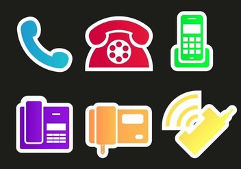 Tel Phones Icons Vector - бесплатный vector #432773