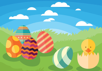 Easter Chick Vector Background - Kostenloses vector #432863