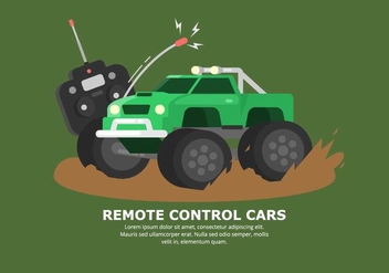 Bright Green Muddy RC Car Vector - vector gratuit #432883 