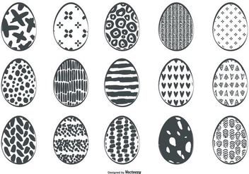 Cute Sketchy Easter Egg Collection - Free vector #433023