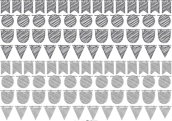 Sketchy Bunting Banner Collection - vector gratuit #433203 