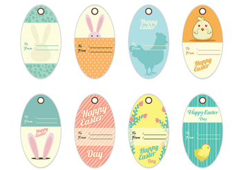 Decorative Easter Gift Tag Vectors - Free vector #433233