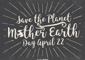 Typographic Earth Day Illustration - Free vector #433333