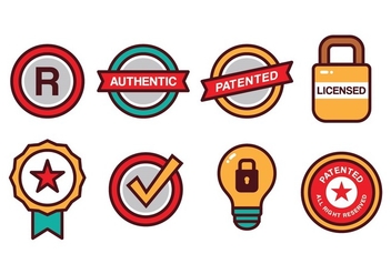 Patent and Copyright Icon Set - vector #433393 gratis