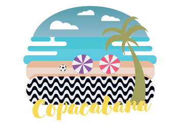 Copacabana Beach Vector Illustration - vector gratuit #433623 