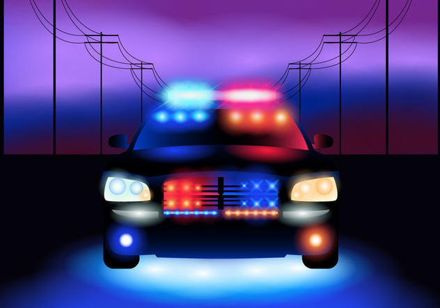 Police Car At Night - Free vector #433683