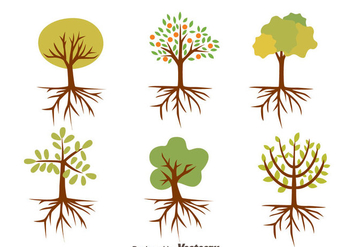 Nice Tree With Roots Vectors - Free vector #433723