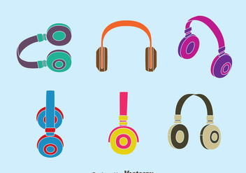 Colorful Headphone Collection Vector - vector gratuit #433823 