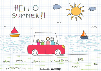Family Vacation Vector Background - Free vector #433873