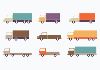 Colorful Flat Style Moving Van Collection - vector #433913 gratis