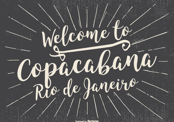 Welcome to Copacabana Retro Typographic Illustration - бесплатный vector #433943